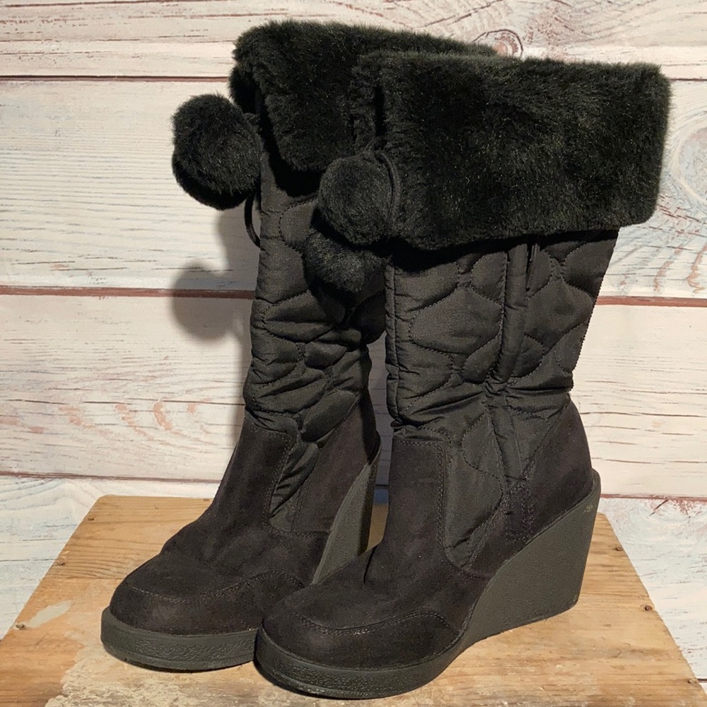 8.5 No Boundries black fur top winter boot